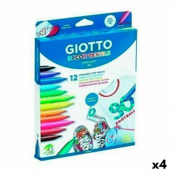 Felt pen set Giotto Decor Textile Multicolor (4 Units)