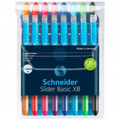 Biro ballpoint pen set Schneider Slider Basic XB 8 Pieces, parts Multicolor