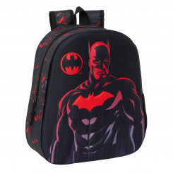 3D Children's backpack Batman Black 27 x 33 x 10 cm