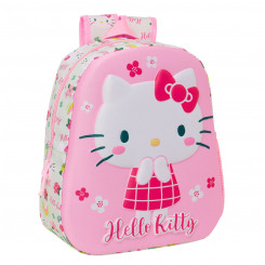 3D Детский рюкзак Hello Kitty Зеленый Розовый 27 х 33 х 10 см