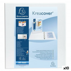 Ring binder Exacompta Kreacover White A4+ Customizable (10 Units)