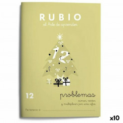 Mathematics Workbook Rubio Nº12 A5 Spanish 20 Sheets (10 Units)