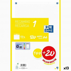 Square sheets Oxford Classic Yellow A4 120 Sheets Replacement (13 Units)