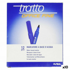 Felt pen set Tratto Office Fine Blue (10 Units)