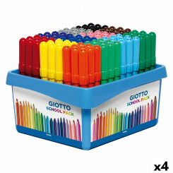 Set of felt-tip pens Giotto Turbo Maxi School Multicolor (4 Units)