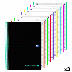 Set of workbooks Oxford Black n Colors Black Turquoise blue A4+ 160 Sheets (3 Units)