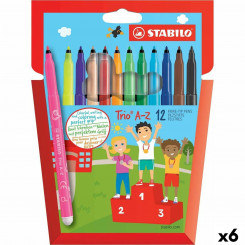 Set of felt-tip pens Stabilo Trio AZ Multicolor (6 Units)