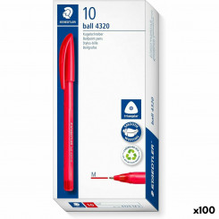 Biro ballpoint pen set Staedtler Ball 4320 Red 1 mm (100 Units)