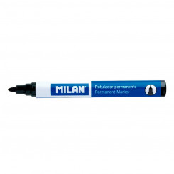 Permanent marker Milan Round tip Black PVC 12 Units (Ø 4 mm)