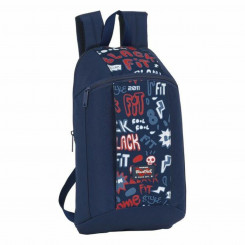 Children's backpack BlackFit8 Letters Navy blue (22 x 39 x 10 cm)