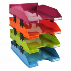 Document tray Exacompta 113298SETD Plastic mass Multicolor 34.6 x 25.4 x 24.3 cm 4 Units