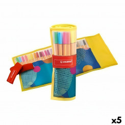 Set of felt-tip pens Stabilo Point 88 Multi-colored Roll-up Roll-up pencil case (5 Units)