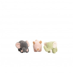 Soft toy Crochetts Green Gray Elephant Pig 30 x 13 x 8 cm 3 Pieces, parts