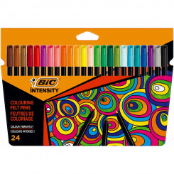 Set of felt-tip pens Bic 978035 Black Multicolor (24 Pieces, parts)