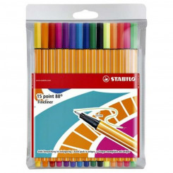 Set of felt-tip pens Stabilo Point 88 15 Pieces, parts Multicolor