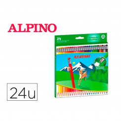 Värvilised pliiatsid Alpino AL013658 Mitmevärviline Kustutatav 24 Tükid, osad (24 Tükid, osad)