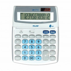 Calculator Milan 152512BL White Metal
