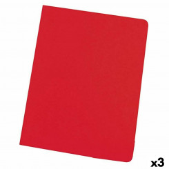 Set of Subfolders Elba Red A4 50 Pieces, parts (3 Units)