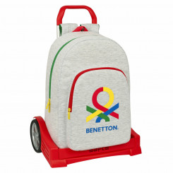 School bag with wheels Safta Benneton Gray 30 x 14 x 46 cm