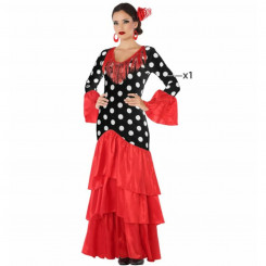 Маскарадный костюм для взрослых, черный, красный, танцовщица фламенко, Испания