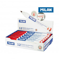 felt-tip pens Milan Whiteboard 12 Units Red PVC