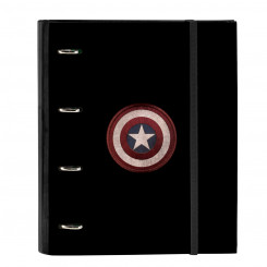 Ring binder Capitán América Black (27 x 32 x 3.5 cm)