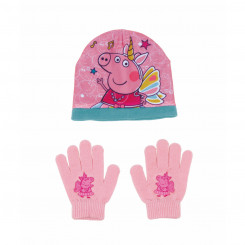 Шапка и перчатки Свинка Пеппа Уютный уголок Розовый