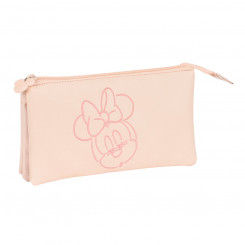 Triple Carry-all Minnie Mouse Baby Pink (22 x 12 x 3 cm)