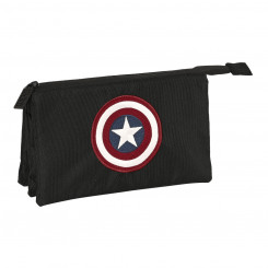 Triple Carry-all Capitán América Black (22 x 12 x 3 cm)