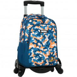 Школьный рюкзак на колесах Fortnite Blue Camouflage (42 X 32 X 20 см)