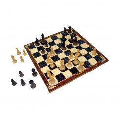 Parchís, Chess and Checkers Board Wood Accessories 3-in-1
