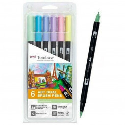 felt-tip pens Tombow Multicolour 6 Pieces Double-ended
