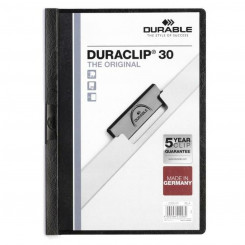 Папка для документов Durable DURACLIP 30 A4, черная, A4, 25 шт.