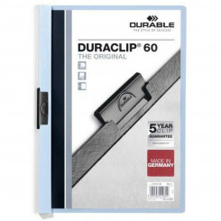 Document Folder Durable Duraclip 60 Blue Transparent A4 25 Pieces