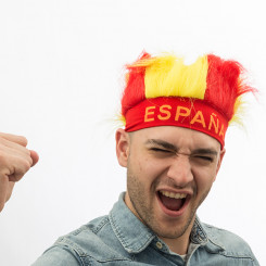 Шляпа-парик с испанским флагом