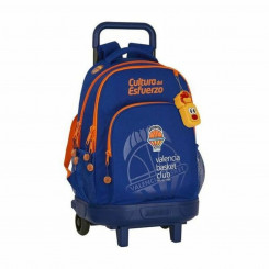 Школьный рюкзак на колесиках Compact Valencia Basket M918 Синий Оранжевый (33 x 45 x 22 см)
