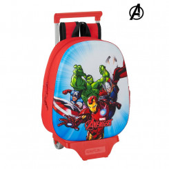 3D Школьная сумка на колесах 705 The Avengers Red