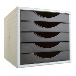Модульный шкаф для документов Archivo 2000 ArchivoTec Serie 4000 5 ящиков Din A4 Черный (34 x 27 x 26 см)