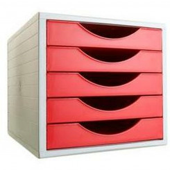 Модульный шкаф для документов Archivo 2000 ArchivoTec Serie 4000 5 ящиков Din A4 Красный (34 x 27 x 26 см)