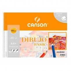 Drawing pad Canson Basik Smooth Micro perforated 150 g 20 Sheets 10Units Spiral (23 x 32,5 cm)
