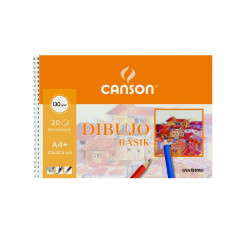 Drawing pad Canson Basik Smooth Micro perforated With box 130 g 20 Sheets 10Units Spiral (23 x 32,5 cm)