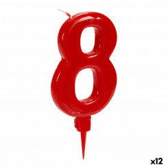 Candle Red Birthday Number 8 (12 Units)