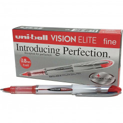 Liquid ink ballpoint pen Uni-Ball Vision Elite UB-200 Red 12 Units