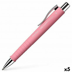 Ручка Faber-Castell Poly Ball XB, розовая, 5 шт.