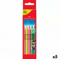 Colouring pencils Faber-Castell Multicolour Neon (5 Units)