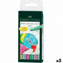 Set of Felt Tip Pens Faber-Castell Pitt Artist Case Cake 5 Units