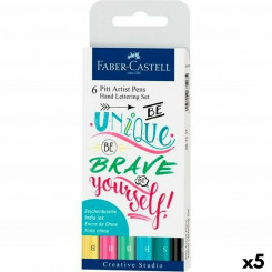 Set of Felt Tip Pens Faber-Castell Pitt Artist Case Calligraphy Cake 5 Units