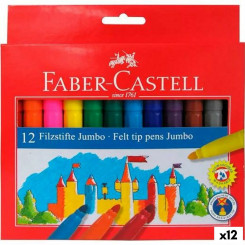 Set of Felt Tip Pens Faber-Castell Jumbo Case 12 Units