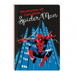 Notebook Spiderman Hero Black A4 80 Sheets