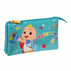 Triple Carry-all CoComelon Back to class Light Blue (22 x 12 x 3 cm)
